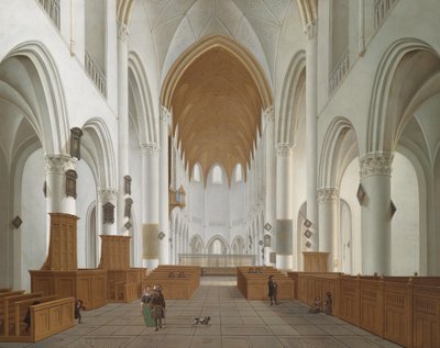 Interior de la iglesia de San Bavón en Haarlem de Isaac van Nickele